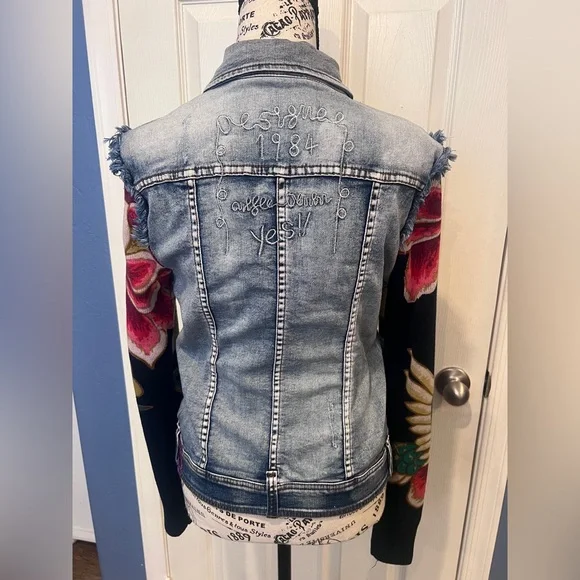 Desigual Denim Jacket bohemian boho retro eclectic vintage 80's grunge